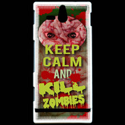 Coque Sony Xperia U Keep Calm and Kill Zombies Cervelle