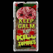 Coque Sony Xperia M Keep Calm and Kill Zombies Cervelle