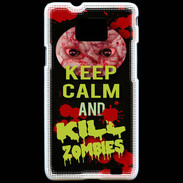 Coque Samsung Galaxy S2 Keep Calm and Kill Zombies Noir