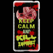 Coque LG Optimus G Keep Calm and Kill Zombies Noir