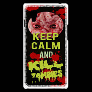 Coque LG Optimus L9 Keep Calm and Kill Zombies Noir