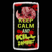 Coque LG Nexus 4 Keep Calm and Kill Zombies Noir