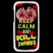 Coque HTC One SV Keep Calm and Kill Zombies Noir
