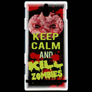 Coque Sony Xperia U Keep Calm and Kill Zombies Noir