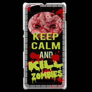 Coque Sony Xperia M Keep Calm and Kill Zombies Noir