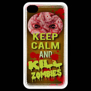 Coque iPhone 4 / iPhone 4S Keep Calm and Kill Zombies Orange