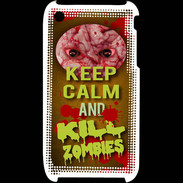 Coque iPhone 3G / 3GS Keep Calm and Kill Zombies Orange