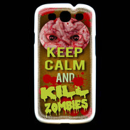 Coque Samsung Galaxy S3 Keep Calm and Kill Zombies Orange