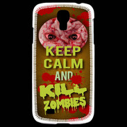 Coque Samsung Galaxy S4 Keep Calm and Kill Zombies Orange