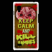 Coque LG Optimus L9 Keep Calm and Kill Zombies Orange
