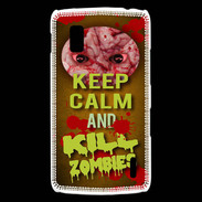 Coque LG Nexus 4 Keep Calm and Kill Zombies Orange