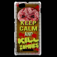 Coque Sony Xperia M Keep Calm and Kill Zombies Orange