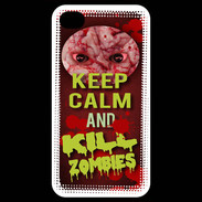 Coque iPhone 4 / iPhone 4S Keep Calm and Kill Zombies Rouge