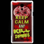 Coque Sony Xperia T Keep Calm and Kill Zombies Rouge