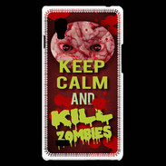 Coque LG Optimus L9 Keep Calm and Kill Zombies Rouge