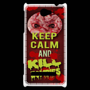 Coque HTC Windows Phone 8S Keep Calm and Kill Zombies Rouge