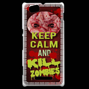 Coque Sony Xperia M Keep Calm and Kill Zombies Rouge