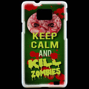 Coque Samsung Galaxy S2 Keep Calm and Kill Zombies Vert