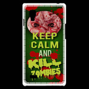 Coque LG Optimus L9 Keep Calm and Kill Zombies Vert