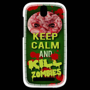 Coque HTC One SV Keep Calm and Kill Zombies Vert