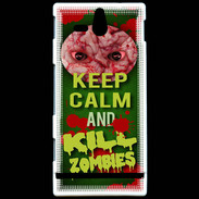 Coque Sony Xperia U Keep Calm and Kill Zombies Vert