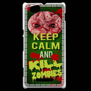 Coque Sony Xperia M Keep Calm and Kill Zombies Vert