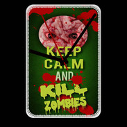 Grande pendule murale Keep Calm and Kill Zombies Vert