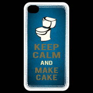 Coque iPhone 4 / iPhone 4S Keep Calm and Make cake Bleu