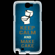 Coque Samsung Galaxy Note 2 Keep Calm and Make cake Bleu