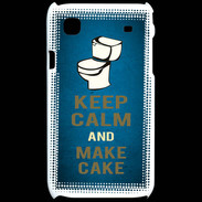 Coque Samsung Galaxy S Keep Calm and Make cake Bleu