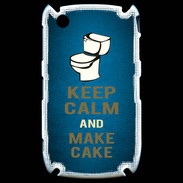 Coque Blackberry 8520 Keep Calm and Make cake Bleu
