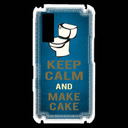 Coque Samsung Player One Keep Calm and Make cake Bleu