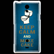 Coque Sony Xperia T Keep Calm and Make cake Bleu