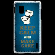 Coque LG Optimus G Keep Calm and Make cake Bleu
