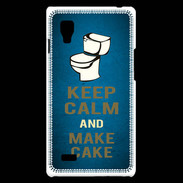 Coque LG Optimus L9 Keep Calm and Make cake Bleu