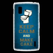 Coque LG Nexus 4 Keep Calm and Make cake Bleu