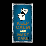 Coque Nokia Lumia 520 Keep Calm and Make cake Bleu