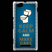 Coque Sony Xperia M Keep Calm and Make cake Bleu