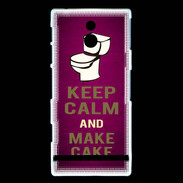 Coque Sony Xperia P Keep Calm and Make cake Rose