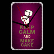 Grande pendule murale Keep Calm and Make cake Rose