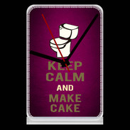 Pendule de bureau Keep Calm and Make cake Rose