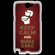Coque Samsung Galaxy Note 2 Keep Calm and Make cake Rouge