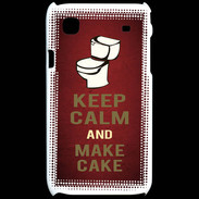 Coque Samsung Galaxy S Keep Calm and Make cake Rouge