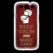 Coque Samsung Galaxy S3 Keep Calm and Make cake Rouge