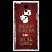 Coque Sony Xperia T Keep Calm and Make cake Rouge