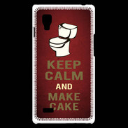 Coque LG Optimus L9 Keep Calm and Make cake Rouge