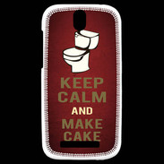 Coque HTC One SV Keep Calm and Make cake Rouge