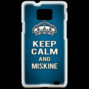 Coque Samsung Galaxy S2 Keep Calm and Miskine Bleu