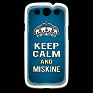 Coque Samsung Galaxy S3 Keep Calm and Miskine Bleu