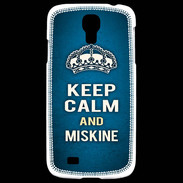 Coque Samsung Galaxy S4 Keep Calm and Miskine Bleu